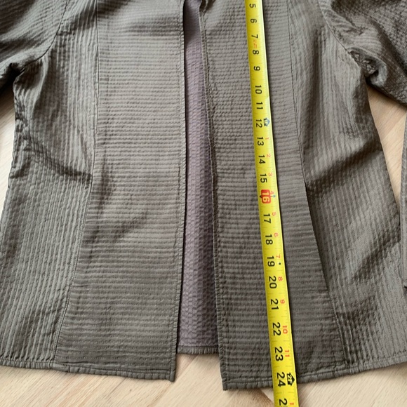 Eileen Fisher 100% silk cardigan open front brown sz small - Picture 9 of 10